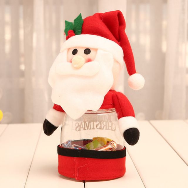 Hũ đựng kẹo ông già người tuyết tuần lộc xmas christmas quà tặng giáng sinh quà noel