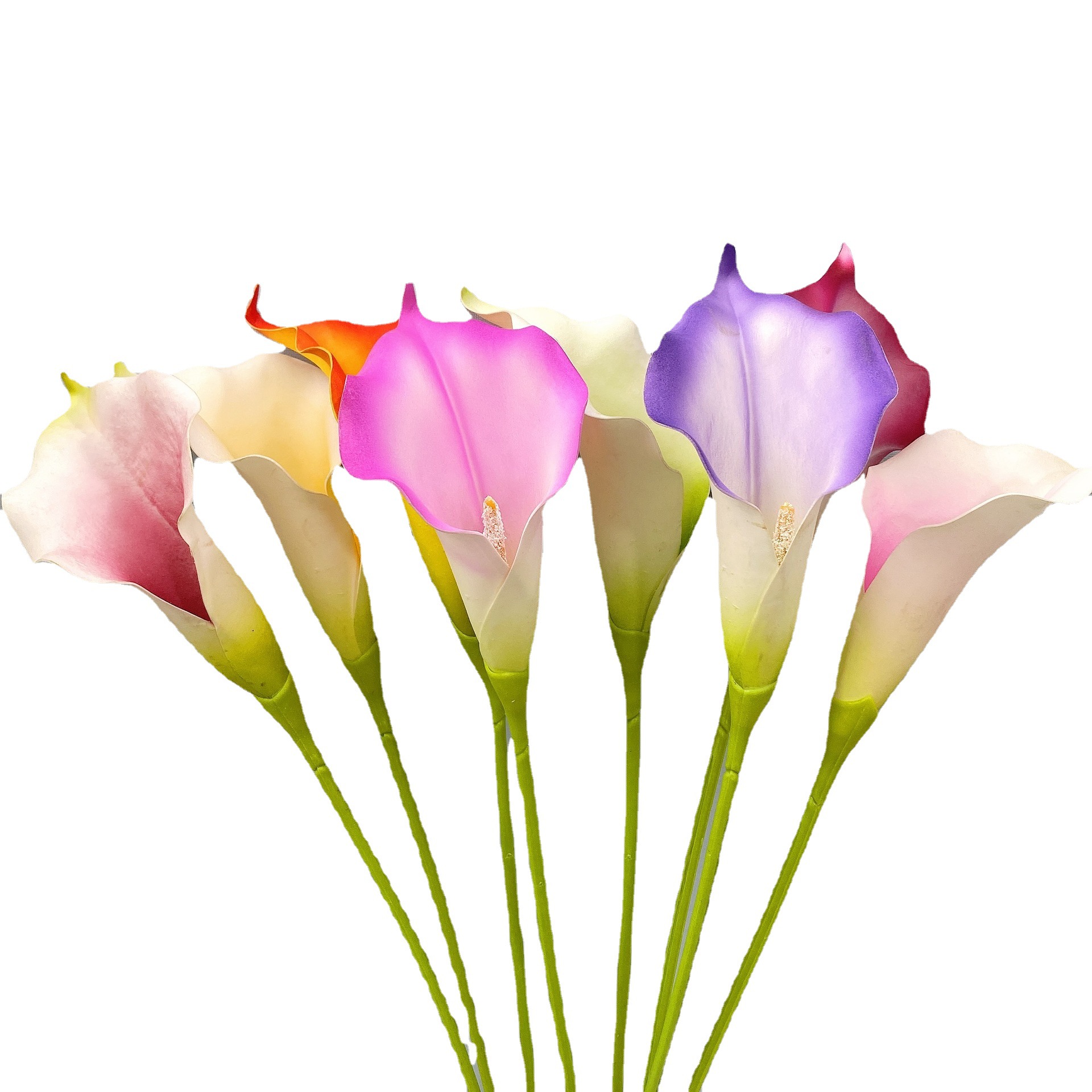 Cành hoa cali lily giả sang trọng trang trí nhà cửa cao 65cm, bông lớn bằng cao su, phù hợp cắm bình cao