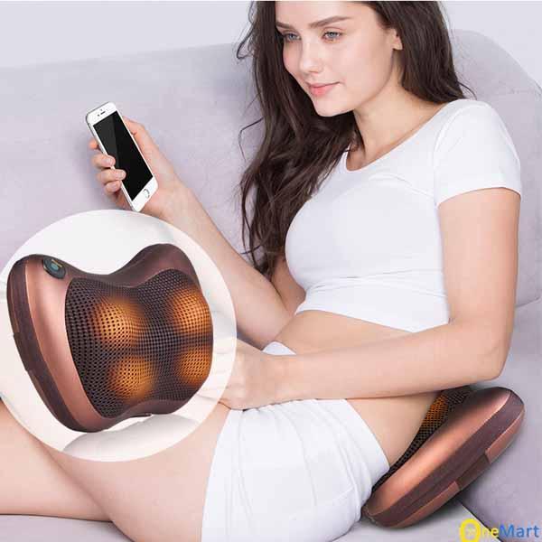 Gối massage hồng ngoại,Massage 8 bi magic home