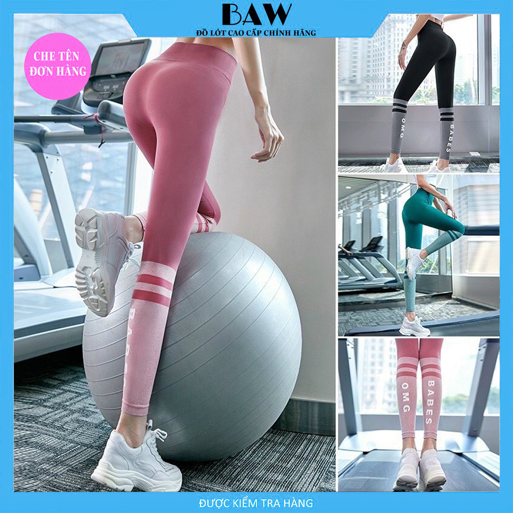 Quần Tập Gym, Quần Yoga Nữ chất thun lạnh dáng legging thể thao cao cấp Thương Hiệu BAW GY2