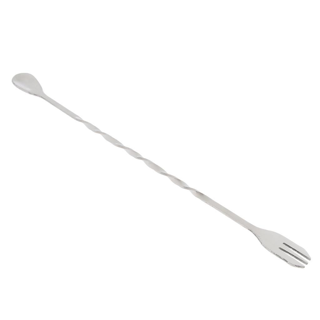 10 Inches Stainless Steel Mixing Spoon Spiral Pattern Bar Cocktail Shaker Spoo
