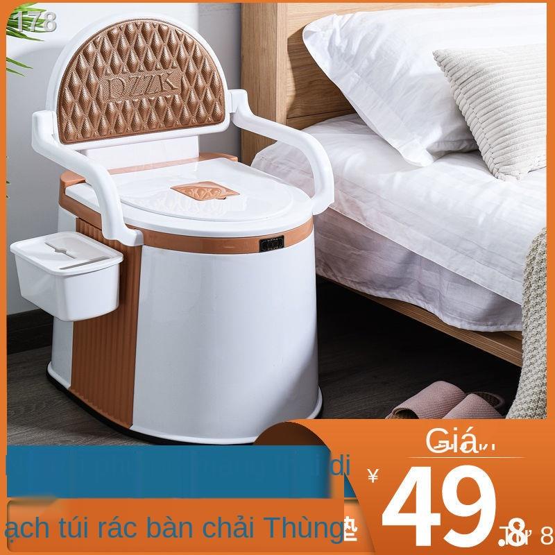 Tolet, Bồn cầu di động cao cấp có tay vịn, tựa lưng đệm, có hộp giấy, siêu chịu lực dành cho trẻ em, người già, phụ nữ sanh BH 1 năm HÀNG CHÍNH HÃNG ( màu ngẫu nhiên)