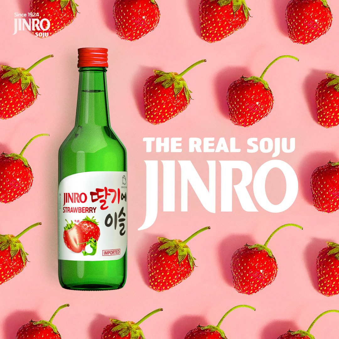 Soju Hàn Quốc JINRO VỊ DÂU 360ml - Combo 6 chai