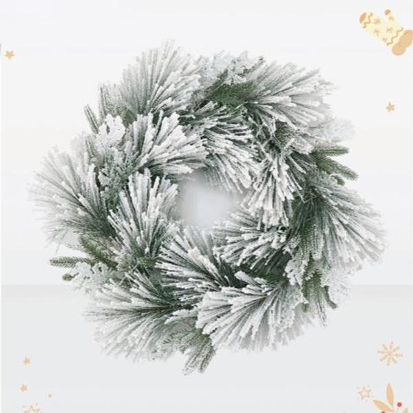 Vòng Hoa 3 Loại Lá Phủ Tuyết - Trang Trí Noel 50 cm - Chaang Chiia LP-W20-HS