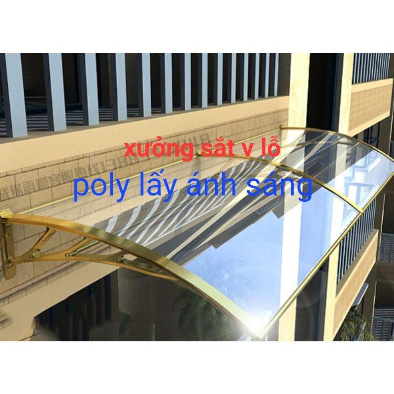 (Khổ cao 1,22m x Dày 8 zem) Tấm nhựa phẳng POLY màu TRẮNG TRONG /màu XANH lấy ánh sáng ,che nắng che mưa