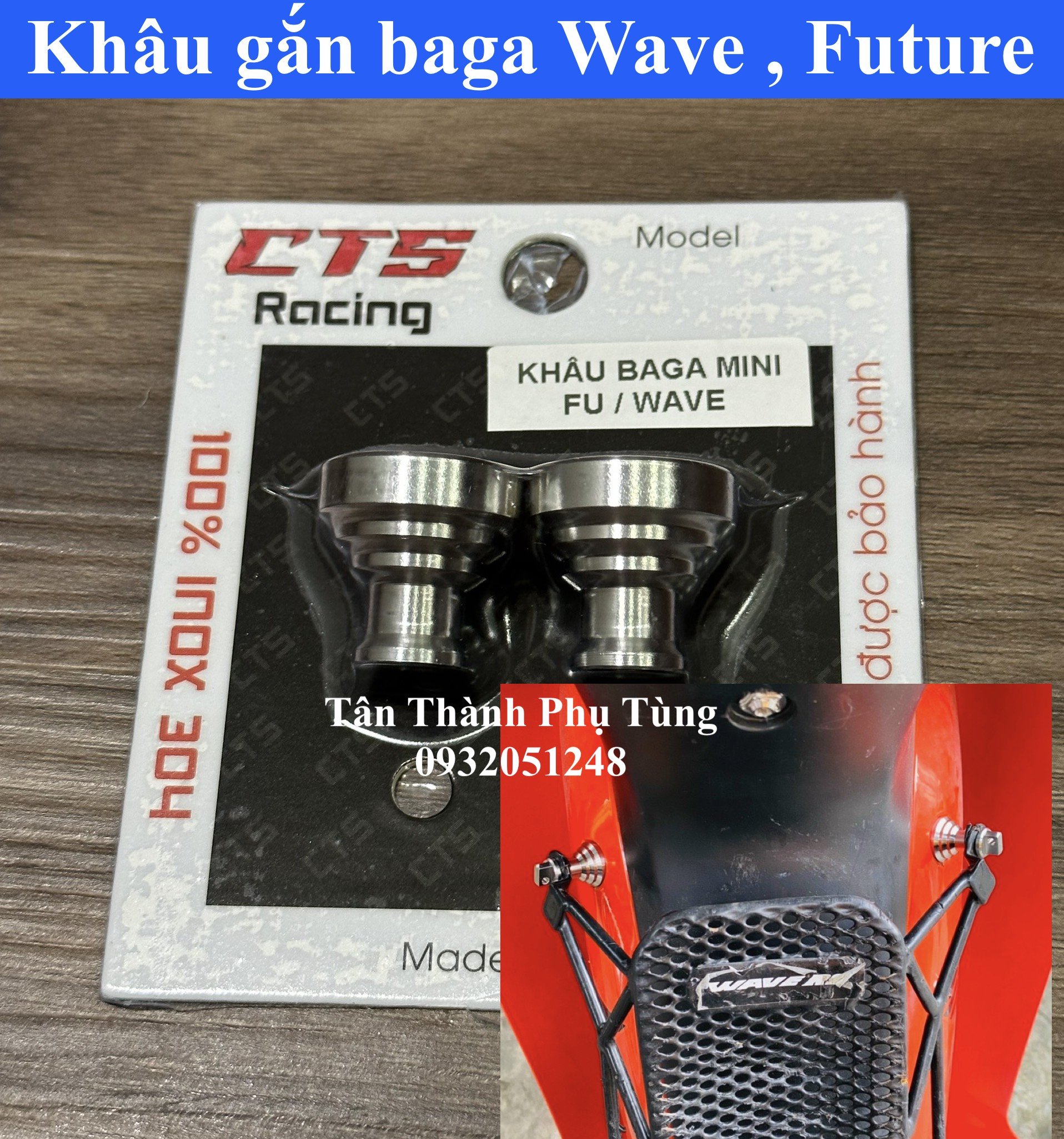 Khâu gắn baga dành cho Wave, Future 2 bên Inox 304 CTS