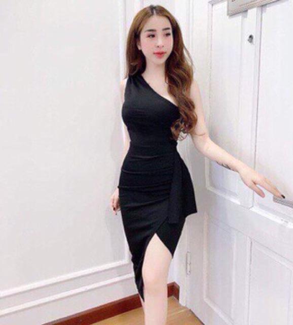 Đầm body lệch vai sexy sang chảnh có mút ngực
