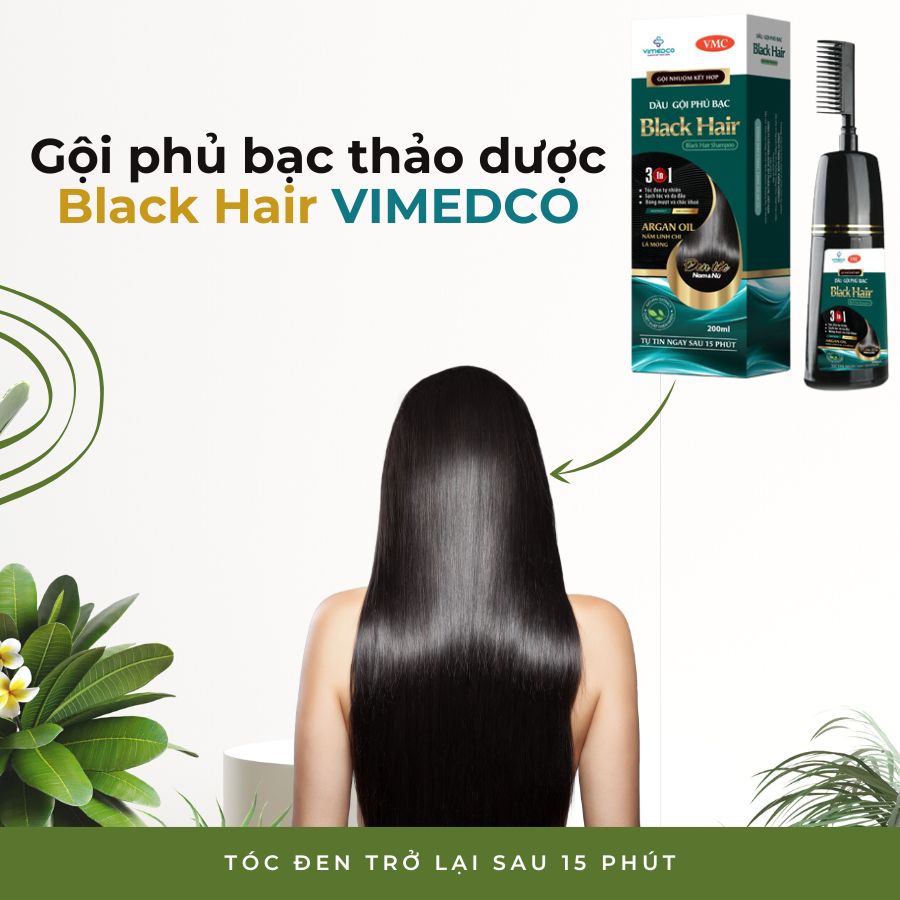 Gội phủ bạc thảo dược, gội đen tóc VIMEDCO