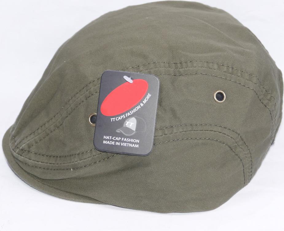 Nón beret nam thiết kế mỏ vịt dành cho người trung nhiên, không thêu họa tiết, dễ dàng tăng giảm size như ý - Rêu nâu