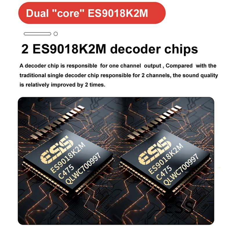 DLHIFI D50PRO CSR8675 Bluetooth 5.0 Dual ES9018 Giải mã Tai nghe kỹ thuật số DAC Tai nghe AMP Fiber U Disk Disk Disk Hiển thị máy chơi lossless Player