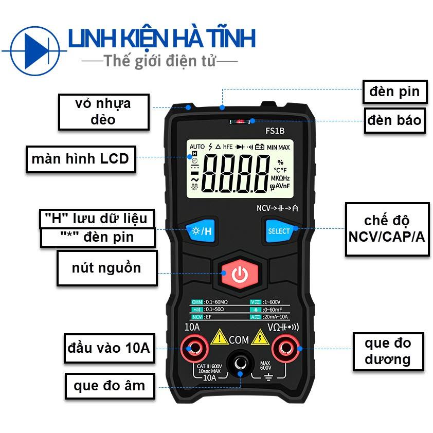 Đồng hồ vạn năng điện tử FS1B độ chính xác cao chống cháy kích thước nhỏ gọn tiện lợi có đèn pin