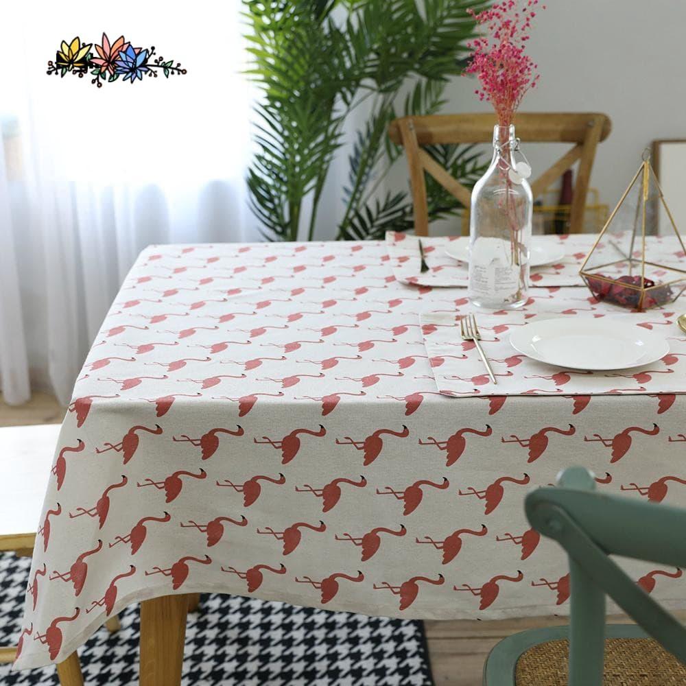 Khăn Bàn Họa Tiết Hồng Hạc Không Ren