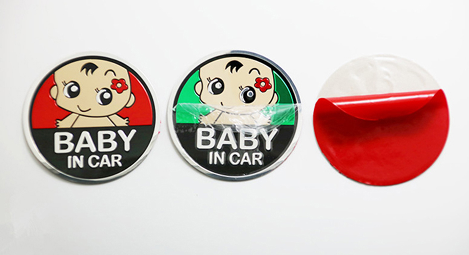 Logo dán kim loại BABY IN CAR