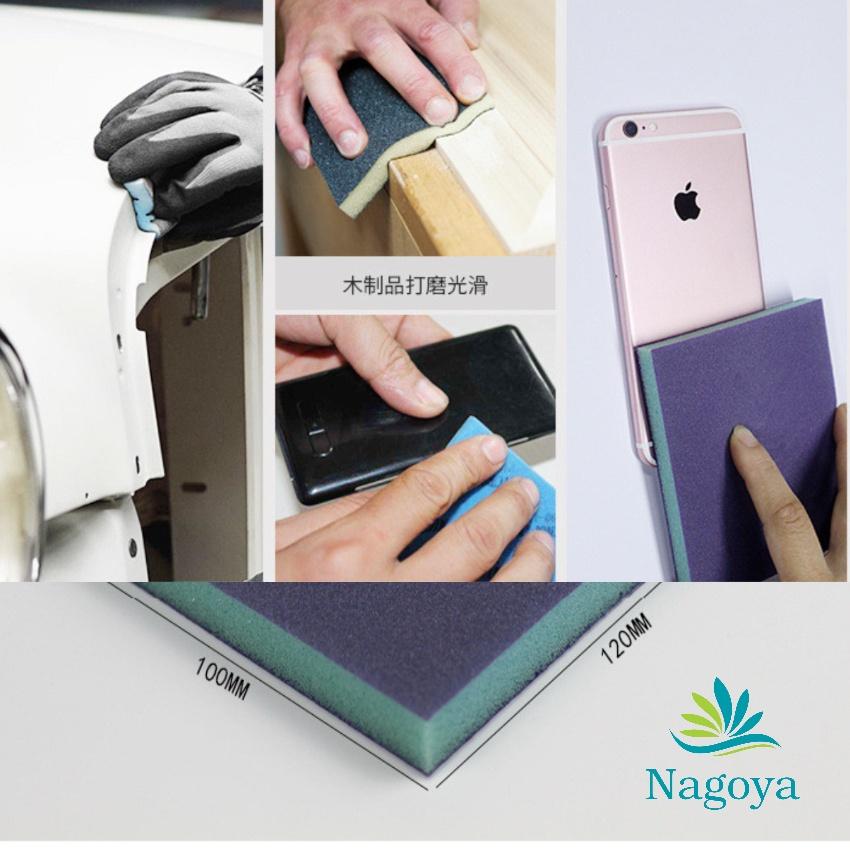Sét 5 miếng nhám xốp chà nồi, gỗ đa năng
