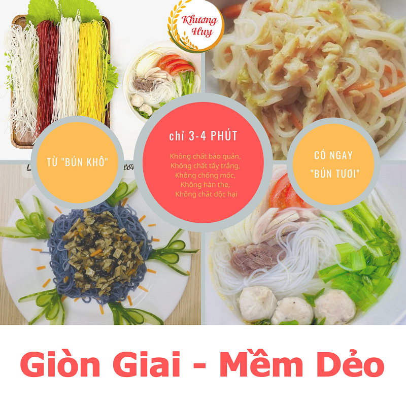 Combo 3 Gói Phở Khô Khương Huy - Mỗi Gói Phở 300g Tổng 900g Một Combo