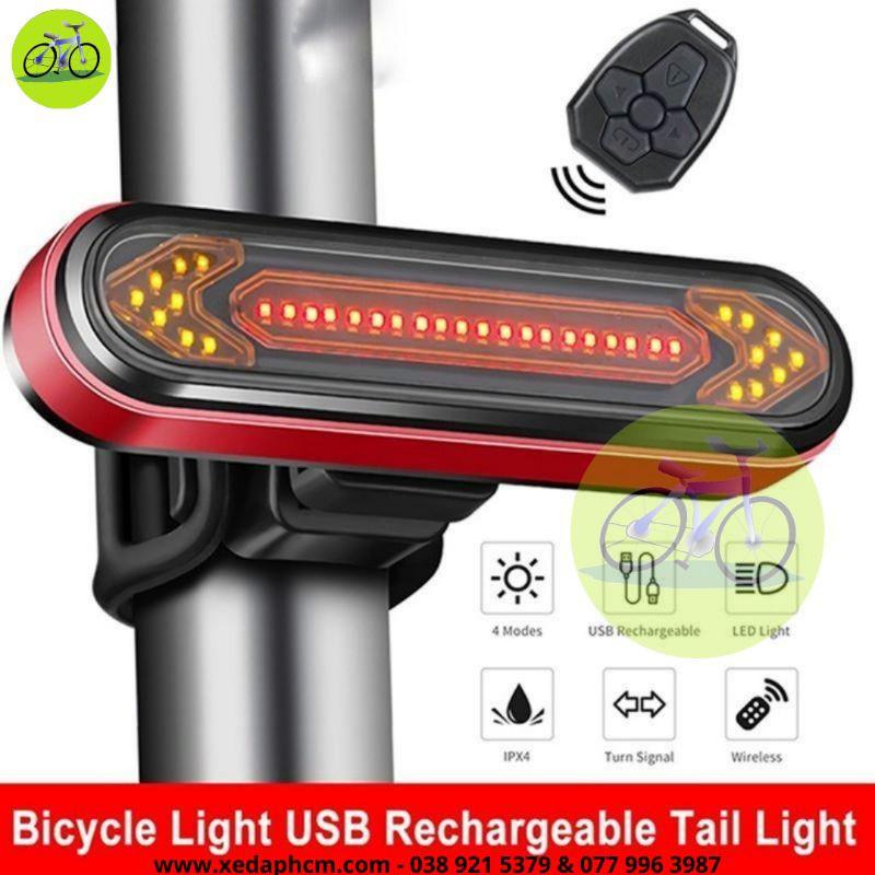 Đèn xi nhan xe đạp điều khiển không dây dễ ràng lắp đặt