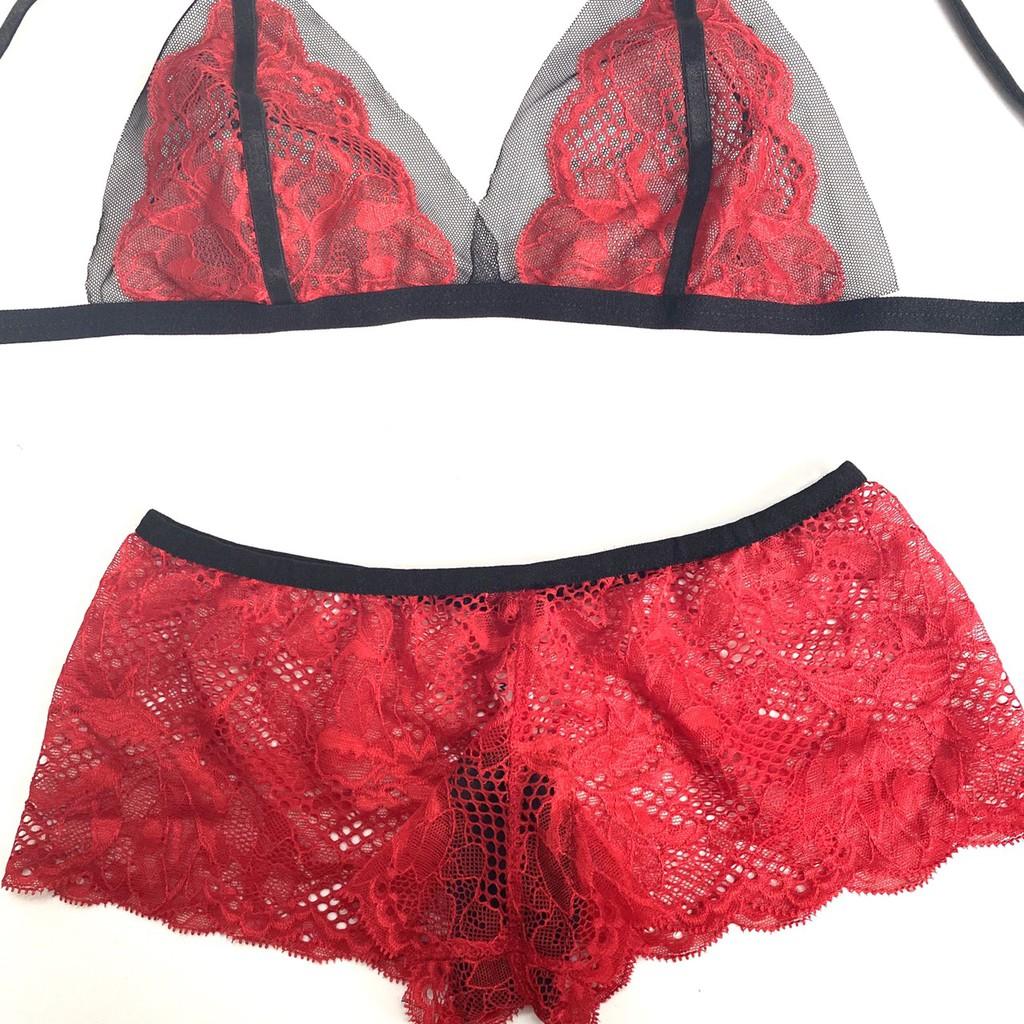 HISEXY Set Đồ Lót Ren Gọng Mỏng Kiểu quần V B94