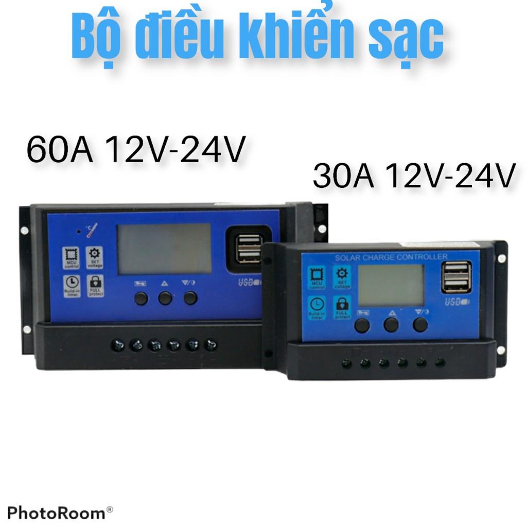 Bộ điều khiển sạc pin năng lượng mặt trời 30A 12V 24V và 60A 12V 24VSolar Changer Controller 12V 24V