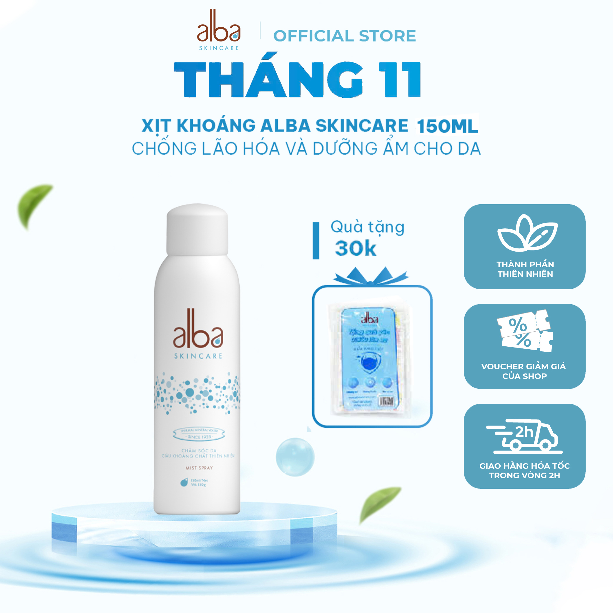 Xịt Khoáng ALBA SKINCARE Chống Lão Hóa Và Dưỡng Ẩm Cho Da
