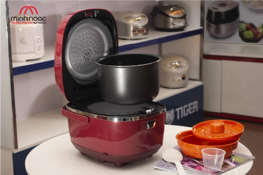 HÀNG CHÍNH HÃNG: Nồi cơm điện Tiger dung tích 1.0l  JBX-A10W màu đỏ