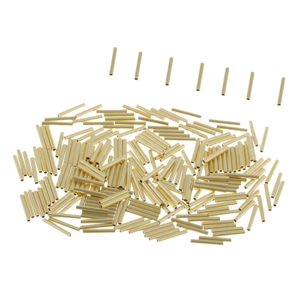 200pcs Single Barrel Crimping Sleeves Copper Tube Inside Diameter 1.0mm