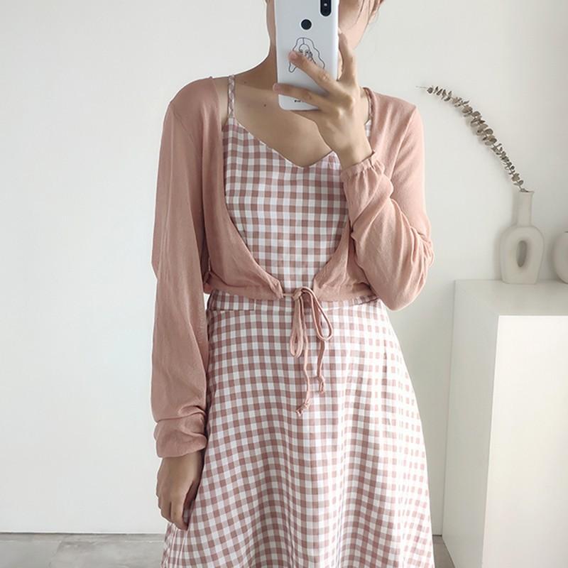 Áo Khoác Cardigan Dệt Kim Tay Dài Chống Nắng
