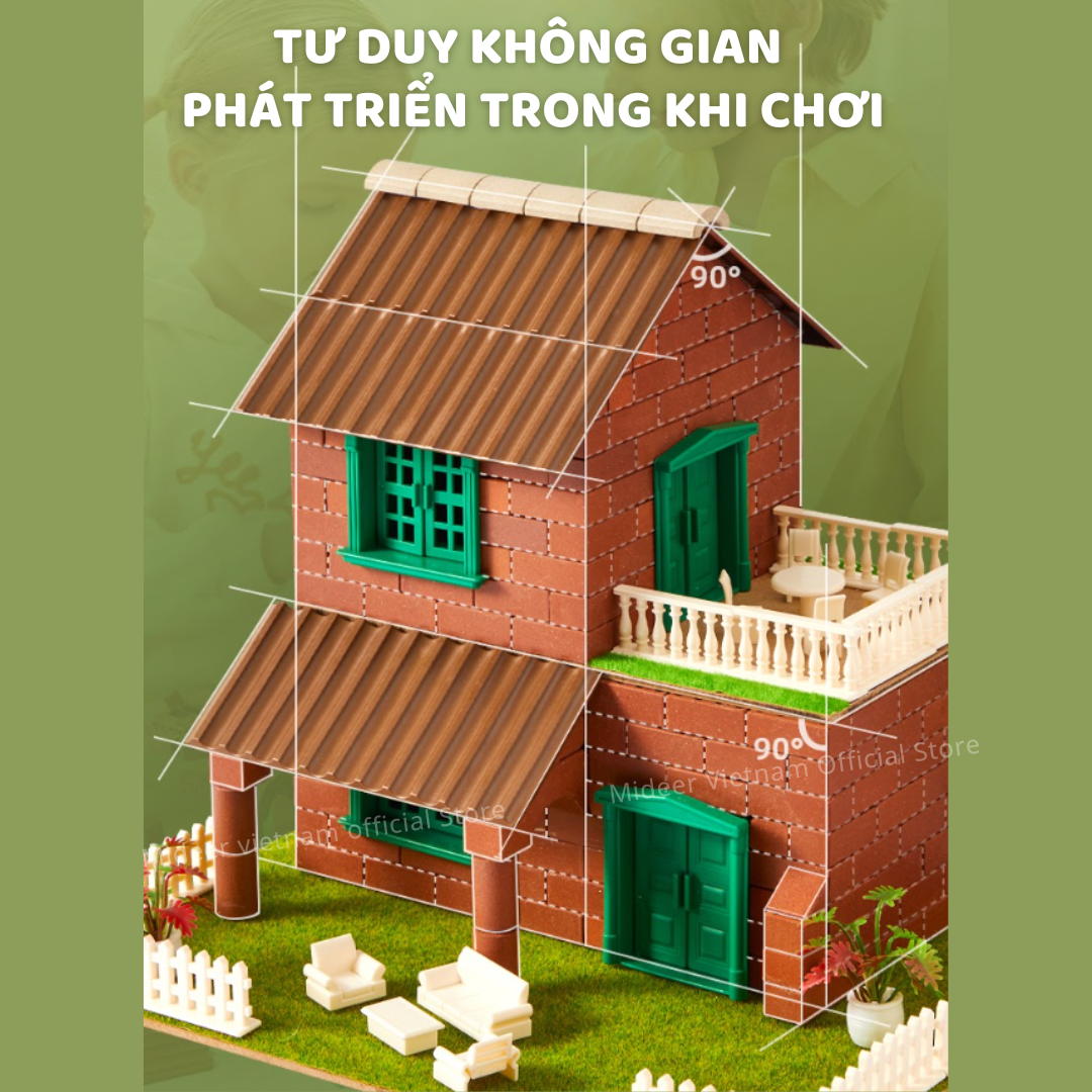 Đồ chơi lắp ráp xây nhà gạch mini mô phỏng Mideer My First Building, đồ chơi nhập vai kĩ sư xây dựng