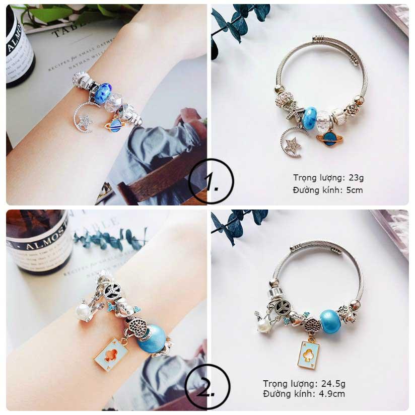 Vòng Tay Nữ, Vòng Lắc Tay Nữ Bạc Pandora Cao Cấp,Vòng Tay Bông Tuyết Pha Lê Cao Cấp Siêu Đẹp - Yumeshop94