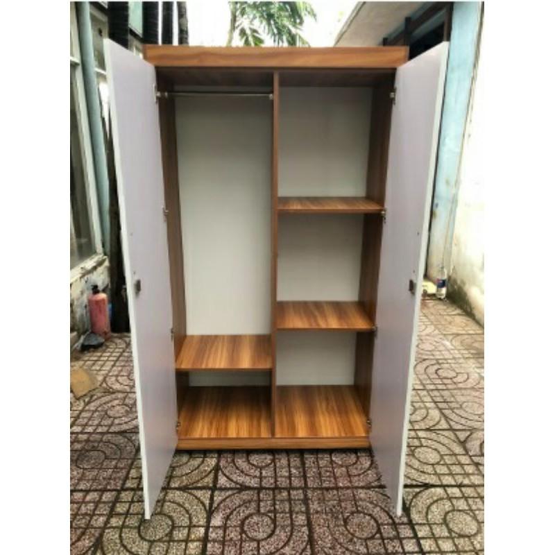 TỦ QUẦN ÁO 2 CÁNH GỖ MDF PHỦ MELAMINE CHỐNG XƯỚC GIÁ SINH VIÊN
