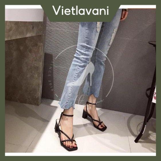 Hot 2023 GIÀY SANDAL CAO GÓT MÃ S13 XỎ NGÓN 2 MÀU ĐEN VÀ TRẮNG VIETLAVANI ĐẸP BỀN CHUẨN XUẤT