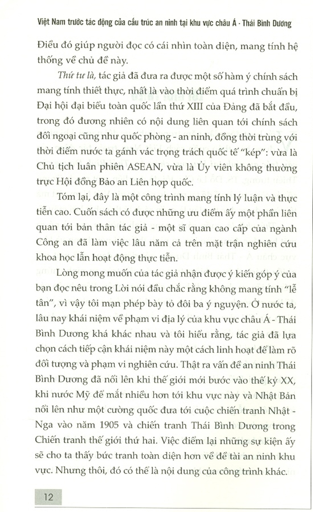 Việt Nam Trước Tác Động Của Cấu Trúc An Ninh Tại Khu Vực Châu Á - Thái Bình Dương (Sách Chuyên Khảo)