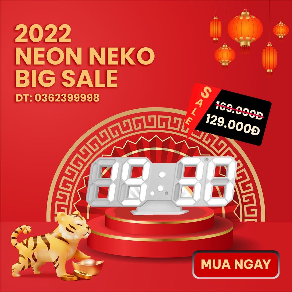 Đồng hồ 3D treo tường, có pin, để bàn thông minh