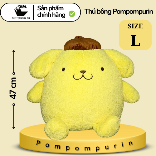 Thú bông Pompompurin L, Gấu Bông Sanrio Chính Hãng, Quà tặng đáng yêu, Sản phẩm chính hãng, Phân phối bởi Teenbox