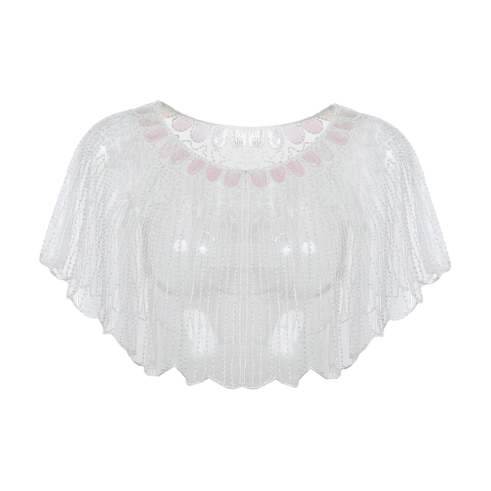 Women’s Shawl Wrap, Sequin Shawl Cape, Casual Shawl Scarf Dresses Fashionable Clothing Sequin Bridal Shawl Evening Cape for Summer Dance Party