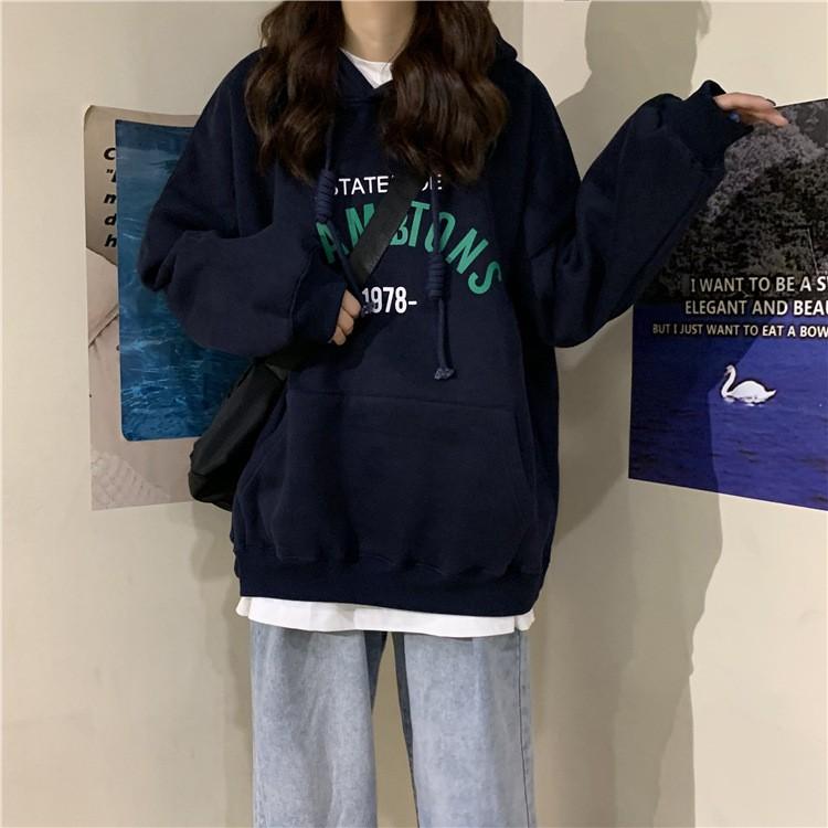 Áo hoodies form rộng phong cách Hàn Quốc