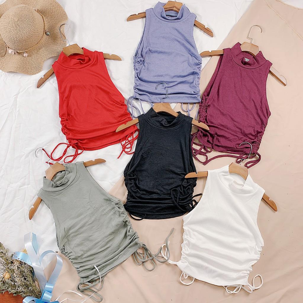 Áo Croptop Lọ Rút Dây Bên Hông 2 Lớp Siêu Xinh Siêu Đẹp