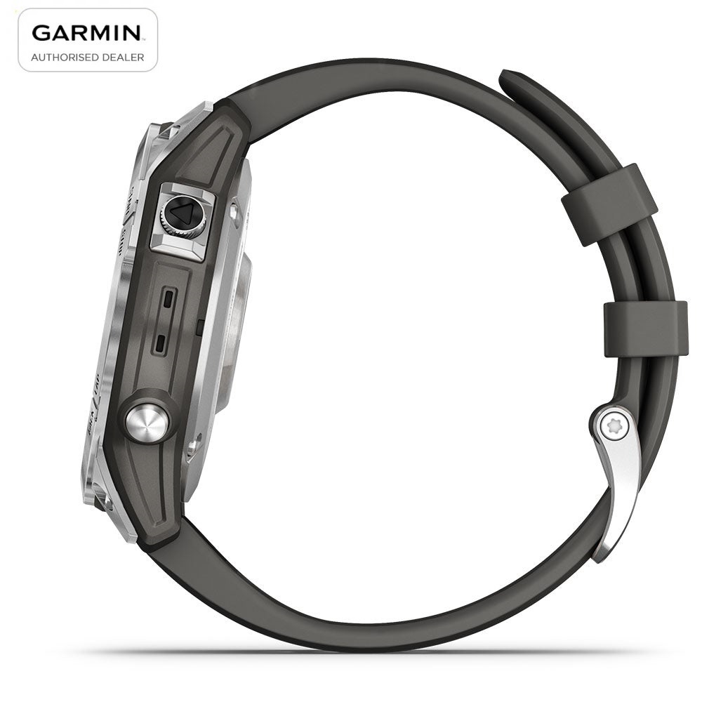 Đồng hồ thông minh Garmin Fenix 7S, Màu Bạc với dây Màu Xám Graphite - Hàng chính hãng