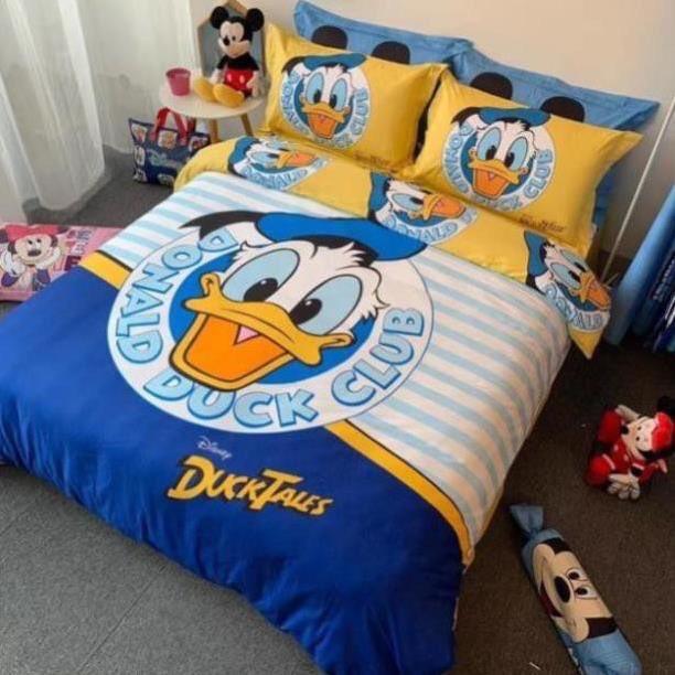 Bộ ga gối cotton hoạt hình Disney vịt Donald quà tặng dành cho bé yêu