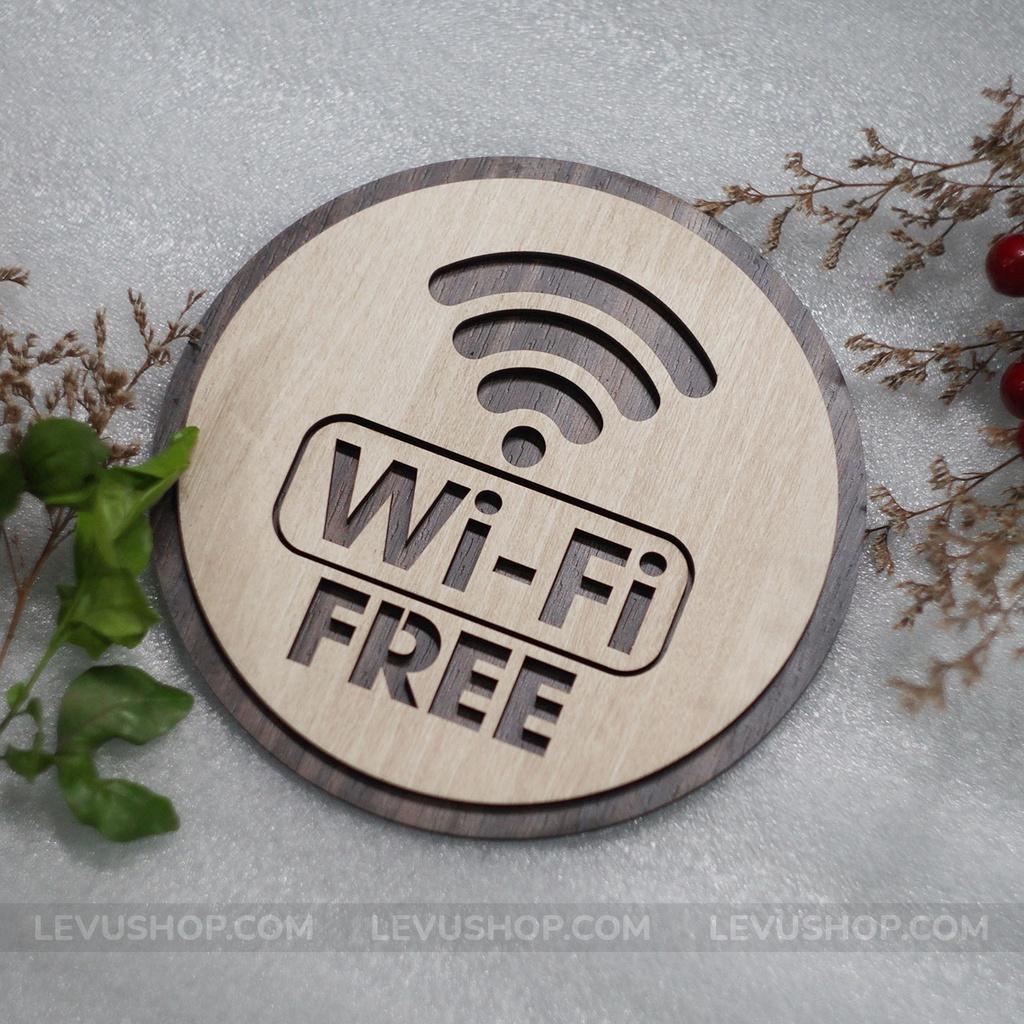 Bảng gỗ free wifi LEVU TW05 trang trí nhà hàng khách sạn homestay đẹp mắt