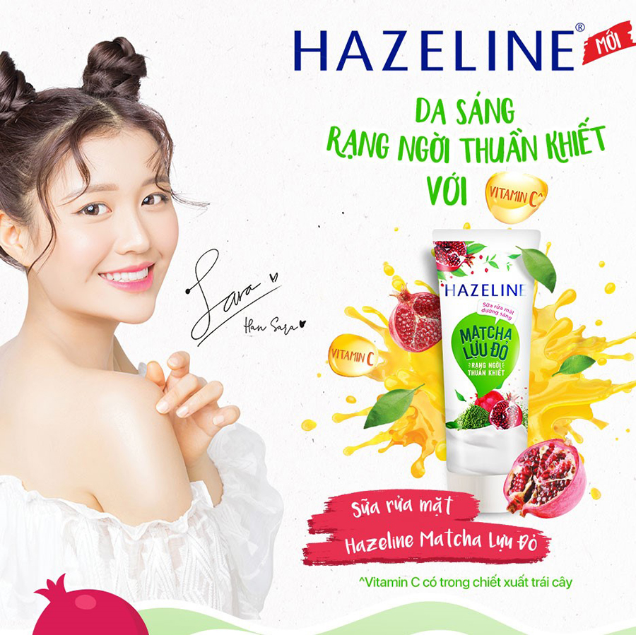 Sữa rửa mặt Hazeline Matcha & Lựu Đỏ 100g