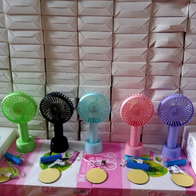 Quạt Tích Điện Mini Cầm Tay 3 Chế Độ Gió