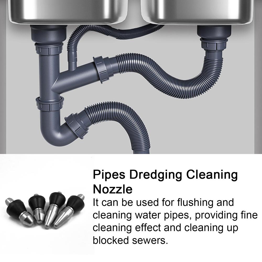 High Pressure Pipes Dredging Cleaning Nozzle 6 Jet Washer Sewer Fitting Home Washing Machine Drain Cleaning Accesory
