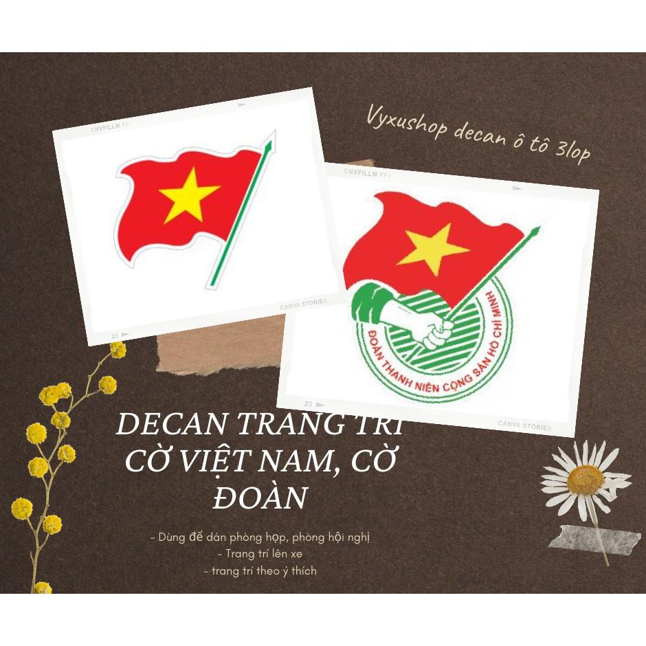 (Decan 3 lớp ngoài trời ) Cờ Việt Nam, Cờ Đoàn trang trí ô tô,xe máy, hội nghị.. sticker cờ Việt Nam, cờ Đoàn