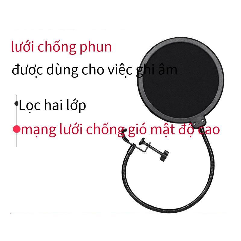 Micrô hai lớp lớn đặc biệt ghi âm lưới chống văng K song tụ micrô chống phun nắp phòng thu Vỏ cách âm chống gió hình chữ U
