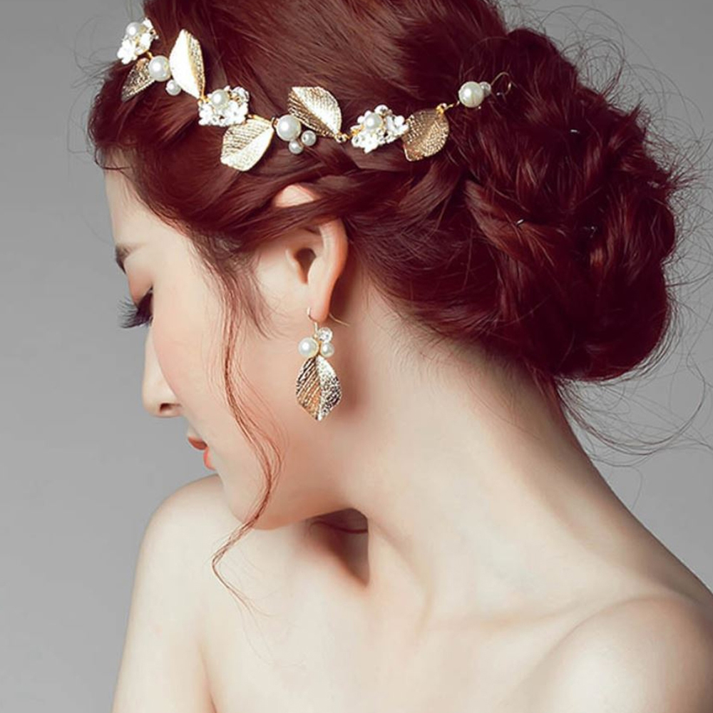 Dây Cài Tóc Mỹ Ký Lá Vàng Kèm Hoa Tai 110 Số 17, Thiết Kế Trẻ Trung, Màu Sắc Tươi Sáng, Tạo Điểm Nhấn Phong Cách Khi Làm Tóc, Dễ Kết Hợp Trang Phục Trong Sự Kiện Hoặc Đi Chụp Ảnh