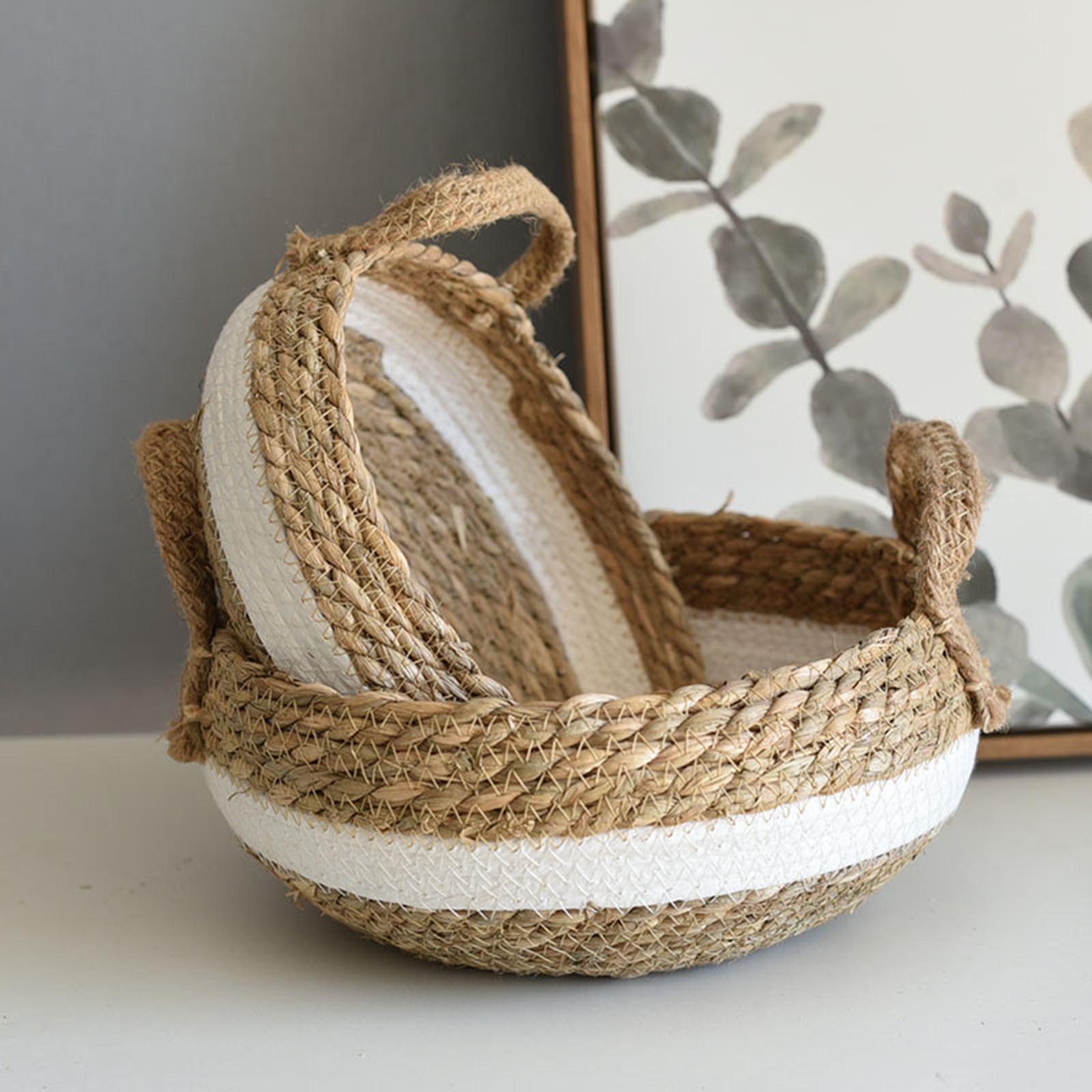 Cotton Rope Basket Rope Baskets Fabric Tray for Home Decor S