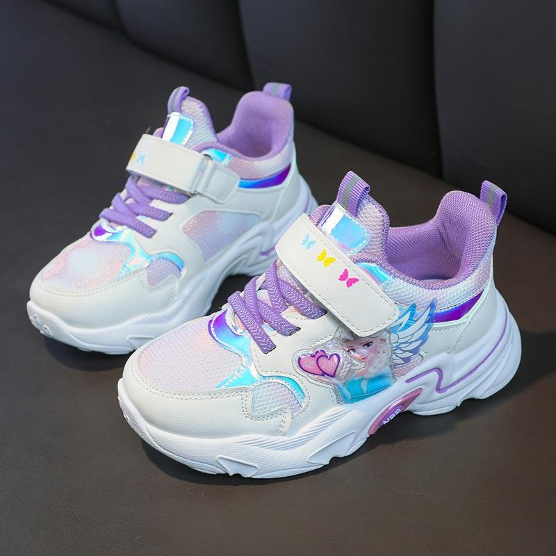 Giày Sneaker cho bé gái Giày hình Elsa Frozen đế mềm thời trang Hàn Quốc
