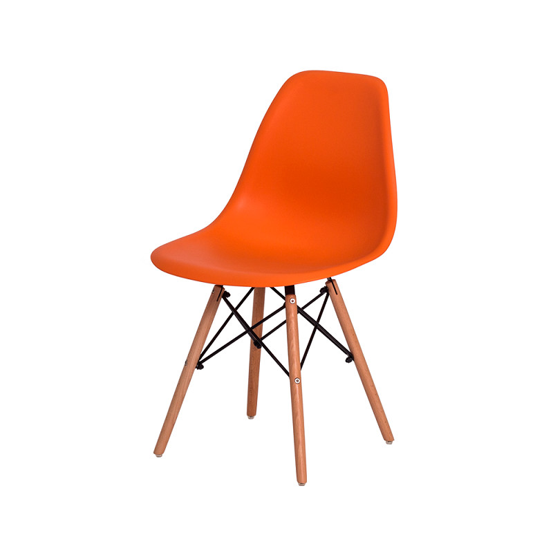 Ghế nhựa cafe chân gỗ Eames S3009, ghế trà sữa, văn phòng, ghế quán ăn