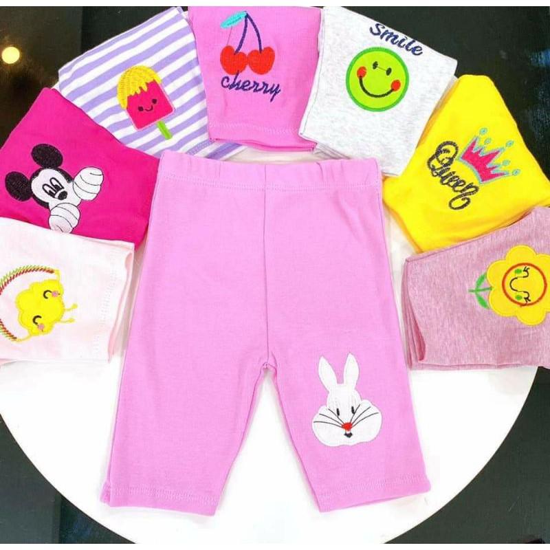 Quần legging lửng xuất dư thêu hình cho bé gái