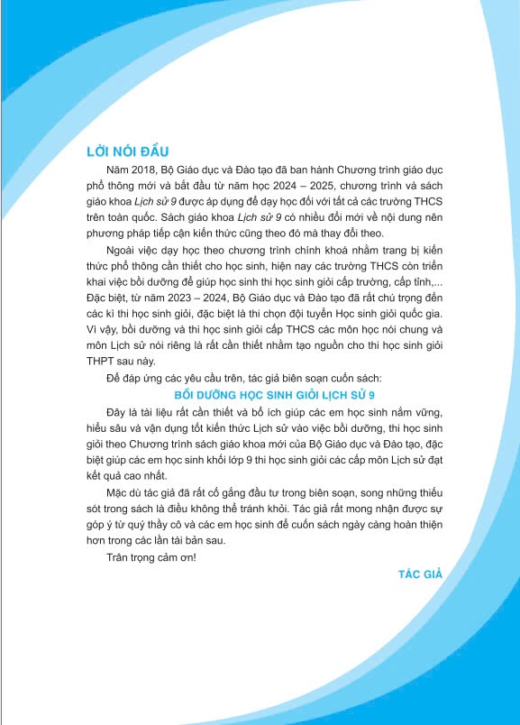 Sách - Bồi Dưỡng Học Sinh Giỏi Lịch Sử 9 (Theo chương trình GDPT mới) - ndbooks